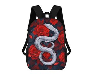 sinyumoney White Serpent Among Crimson Roses Mochila Infantil, Mochila Escolar Impresa En 3D, Mochila Para Niños Y Niñas, Mochila Escolar Ajustable Para La Escuela Primaria 17inch