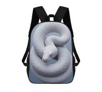 sinyumoney White Snake with Purple Eyes Mochila Escolar Para Niñas Y Niños, Mochilas De Gran Capacidad, Mochilas Ligeras Para Niños Y Estudiantes 17inch