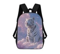 sinyumoney White Tiger Fantasy Sky Mochila Escolar De 17 Pulgadas Impresa En 3D Mochilas Infantiles Mochila Genial Impresa En 3D Para Niños De Primaria Y Secundaria