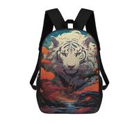 sinyumoney White Tiger in Autumn Forest Mochila Escolar Infantil Impresa En 3D Para Niños, Mochila De Viaje De Alta Capacidad, Mochilas Para Libros De 17 Pulgadas Para Niños