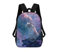 sinyumoney White Tiger in Cherry Blossom Heaven Mochila Escolar Grande Resistente Al Agua Para Portátil Para La Escuela/trabajo/viajes 17inch
