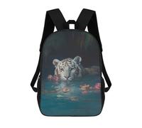 sinyumoney White Tiger in Water Mochila Escolar Impresa En 3D Mochilas Informales Para Niños Mochila Escolar Impresa En 3D Para Niños De Primaria Y Secundaria 17inch