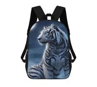 sinyumoney White Tiger Moonlit Fantasy -1 Mochilas Escolares Para La Escuela Secundaria, Preparatoria, Universidad Y Viajes Para Niños/niñas/adolescentes 17inch