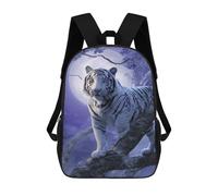 sinyumoney White Tiger Moonlit Forest -5 Mochila Escolar Para Ordenador Portátil Para La Escuela/trabajo/viajes: Perfecta Para Viajes, Trabajo Y Uso Diario 17inch