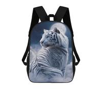 sinyumoney White Tiger Moonlit Sky Mochila Escolar Infantil De 17 Pulgadas Con Estampado 3D De Películas De Anime Para Niños, Mochila De Viaje, Mochila Escolar Infantil
