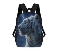 sinyumoney White Tiger Portrait Under Starry Sky Mochilas Infantiles Mochila Escolar Impresa En 3D Para Niños Mochilas De Viaje Bolsas Para Libros Para Niños 17inch Mochila Escolar