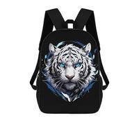 sinyumoney White Tiger Portrait with Blue Eyes Mochila Para Computadora Para La Escuela/trabajo/viajes Para Adolescentes, Niñas, Niños, Mujeres Y Hombres 17inch
