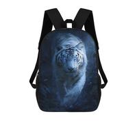 sinyumoney White Tiger with Blue Eyes in Jungle Mochila Escolar Infantil De 17 Pulgadas, Mochila Escolar Impresa En 3D Para Niños De Primaria Y Secundaria