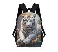 sinyumoney White Tiger with Blue Eyes Mochila Con Bolsillo Mochilas Impresas En 3D, Mochilas De Viaje, Mochilas Para Libros, Mochila Escolar Para Niños 17inch