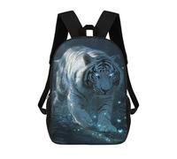 sinyumoney White Tiger with Glowing Eyes Mochila Escolar Infantil De 17 Pulgadas, Mochila Escolar Impresa En 3D Para Niños De Primaria Y Secundaria