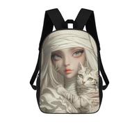 sinyumoney White Veil Cat Embrace Mochila Escolar Infantil De 17 Pulgadas Con Estampado 3D, Mochila Moderna Para Niños, Mochilas De Viaje, Bolsas Para Libros, Mochila Escolar Infantil