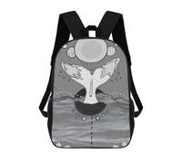sinyumoney White Whale Mochilas Impresas En 3D Para Niños, Mochila Escolar, Mochila Informal Para Exteriores, Mochila Informal De Moda Para Niños, Lindas Bolsas De Viaje 17inch