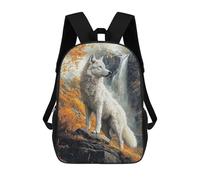 sinyumoney White Wolf by Waterfall 17inch Mochilas Escolares Impresas En 3D, Mochilas Escolares De Moda Para Niños De Primaria Y Secundaria