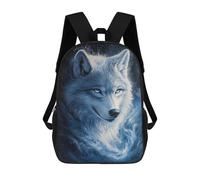 sinyumoney White Wolf in Blue Flames 17inch Mochilas Escolares Impresas En 3D, Mochilas Escolares De Moda Para Niños De Primaria Y Secundaria