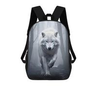 sinyumoney White Wolf in Foggy Forest Mochilas De 17 Pulgadas Para Niños, Mochilas Escolares Impresas En 3D Para Estudiantes De Primaria Y Secundaria, Para Niños Y Niñas.