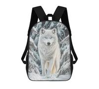 sinyumoney White Wolf in Winter Forest Mochila Escolar Para La Escuela Secundaria, Preparatoria, Universidad, Viajes Para Niñas, Niños Y Adolescentes 17inch