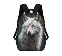 sinyumoney White Wolf Portrait Mochila, Mochila Infantil, Mochila Escolar Para Estudiantes, Mochila Para Libros, Mochila Escolar Impresa En 3D Para Niños Y Niñas 17inch