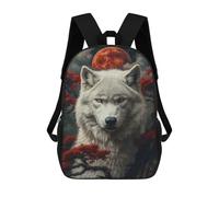 sinyumoney White Wolf Under Blood Moon Mochila Escolar Mochila De Papelería De Moda Mochila Impermeable Mochilas Informales Para El Día A Día - Perfecta Para Viajes, Trabajo Y Uso Diario 17inch