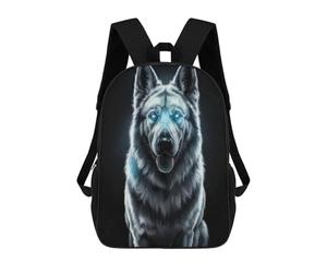 sinyumoney White Wolf with Glowing Eyes Mochila De Moda Para Papelería, Impermeable, Informal, Para Hombres, Mujeres Y Adolescentes 17inch