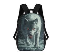 sinyumoney White Wolf with Red Eyes Mochila Escolar Grande Resistente Al Agua Para Portátil Para La Escuela/trabajo/viajes 17inch