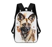 sinyumoney Wild African Dog Mochilas Para Niños Mochilas Escolares Mochila Escolar Para Niños Impresa En 3D Mochilas De Viaje De Moda Para Niños De Primaria Y Secundaria 17inch