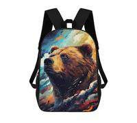sinyumoney Wild Bear Art Print Mochilas Impresas En 3D Para Niños 17inch Mochilas De Moda Informales Para El Día A Día, Bolsas De Viaje, Mochilas Informales Para Exteriores Para Niños Y Niñas
