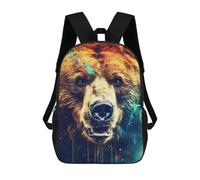 sinyumoney Wild Bear Portrait Mochila Escolar Infantil Impresa En 3D Para Niños, Mochilas De Viaje De Alta Capacidad, Bolsas Para Libros, Mochila Escolar Infantil 17inch