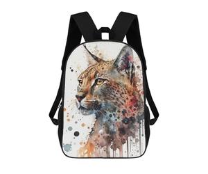 sinyumoney Wild Cat Watercolor Mochila Ligera Para La Escuela, Mochila Escolar, Mochila Para La Universidad Para Niñas Y Adolescentes 17inch