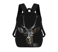 sinyumoney Wild Deer Portrait Mochilas Para Niños Mochila Escolar De Moda Mochila Escolar Impresa En 3D Para Niños Estudiantes De Primaria Y Secundaria 17inch