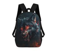 sinyumoney Wild Evil Black Wolf Mochilas Escolares Impresas En 3D, Mochila Escolar Informal Para Niños, Mochila Escolar De Moda Para Estudiantes De Secundaria 17inch