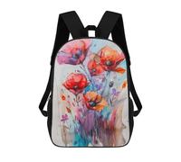 sinyumoney Wild Flowers Watercolor Mochilas Escolares Mochilas Escolares De Secundaria Mochila Informal Para Acampar Aventuras Al Aire Libre Y Viajes Diarios 17inch