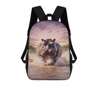 sinyumoney Wild Hippo Splash 17inch Mochila Escolar Impresa En 3D Para Niños, Mochila Escolar Informal De Moda, Mochilas De Viaje Para Niños Y Estudiantes.