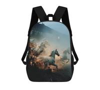 sinyumoney Wild Horses in Motion Mochila De Peluche Con Dibujos Animados, Mochila 3D Para Niños, Bolsa Escolar, Idea De Regalo De Cumpleaños Para Niños Y Niñas 17inch