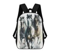 sinyumoney Wild Horses in Motion Mochila Escolar Para Niñas Y Niños, Mochilas De Gran Capacidad, Mochilas Ligeras Para Niños Y Estudiantes 17inch