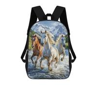 sinyumoney Wild Horses in Mountain Stream Mochilas Infantiles Mochila Escolar Impresa En 3D Para Niños Mochilas De Viaje Bolsas Para Libros Para Niños 17inch Mochila Escolar