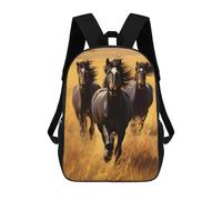 sinyumoney Wild Horses Running Mochila Escolar Infantil De 17 Pulgadas, Impresa En 3D, Estilo Casual, Para Niños, Ideal Para Viajes, Como Mochila Escolar O Para Llevar Libros.