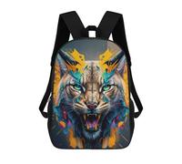 sinyumoney Wild Lynx Colorful Artwork Mochila Escolar Impresa En 3D Mochilas Informales Para Niños Mochila Escolar Impresa En 3D Para Niños De Primaria Y Secundaria 17inch