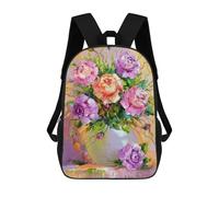 sinyumoney Wild Nature Mochila Niño Niña 3D, Bolsa De Escuela, Mochila Para Niños Pequeños, Mochila Casual, Bolsa De Libros De Moda, Ramo de rosas, 17"