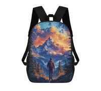 sinyumoney Wild Nature Mochila Niño Niña 3D, Bolsa De Escuela, Mochila Para Niños Pequeños, Mochila Casual, Bolsa De Libros De Moda, Mountain Hiking Vintage, 17"
