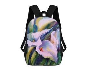 sinyumoney Wild Nature Mochila Niño Niña 3D, Bolsa De Escuela, Mochila Para Niños Pequeños, Mochila Casual, Bolsa De Libros De Moda, Lilies, 17"