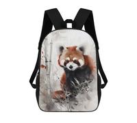 sinyumoney Wild Red Panda Ink Wash Mochila Escolar Infantil, Mochilas Impresas En 3D, Mochilas Escolares De Moda Para Niños De Primaria Y Secundaria 17inch