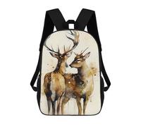 sinyumoney Wild Romance Deer Couple Mochila Escolar Para Niños Y Niñas, Mochila Informal De Viaje, Mochila De Gran Capacidad Para El Día A Día 17inch