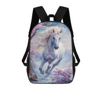 sinyumoney Wild White Horse in Winter Mochilas Para Niños Mochila Escolar De Moda Mochila Escolar Impresa En 3D Para Niños Estudiantes De Primaria Y Secundaria 17inch