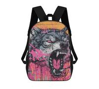 sinyumoney Wild Wolf Graffiti Art Print Mochila Escolar Resistente Al Agua Para Ordenador Portátil Para La Escuela/trabajo/viajes 17inch