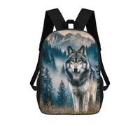 sinyumoney Wild Wolf in Forest Mochila Escolar Infantil De 17 Pulgadas, Impresa En 3D, Estilo Casual, Para Niños, Ideal Para Viajes, Como Mochila Escolar O Para Llevar Libros.