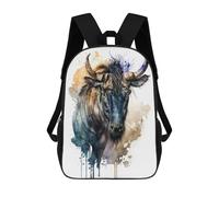 sinyumoney Wildebeest in Watercolor Mochila Escolar Impresa En 3D Para Niños 17inch Mochilas Para Niños Y Niñas, Mochilas Escolares Para Niños, Mochilas De Viaje