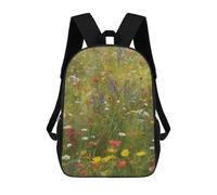 sinyumoney Wildflower Field Mochila Escolar Grande, Ligera E Informal: Perfecta Para Viajes, Trabajo Y Uso Diario 17inch