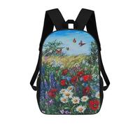 sinyumoney Wildflower Field with Butterflies Mochila Escolar Para Ordenador Portátil Para La Escuela/trabajo/viajes: Perfecta Para Viajes, Trabajo Y Uso Diario 17inch
