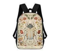 sinyumoney William Morris Beetle Floral Insect Mochilas Infantiles Impresas En 3D De 17 Pulgadas. Mochila Escolar Informal Impresa En 3D Para Niños De Primaria Y Secundaria.
