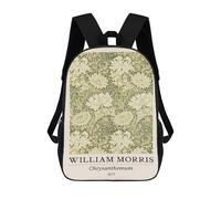 sinyumoney William Morris Chrysanthemum Botanical Mochila Escolar Ligera E Informal Para El Día A Día, Ideal Para La Escuela, El Trabajo O Los Viajes 17inch
